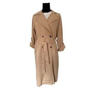 Stradivarius Tan Trench Coat Classic Belted Spring Jacket Small NWT